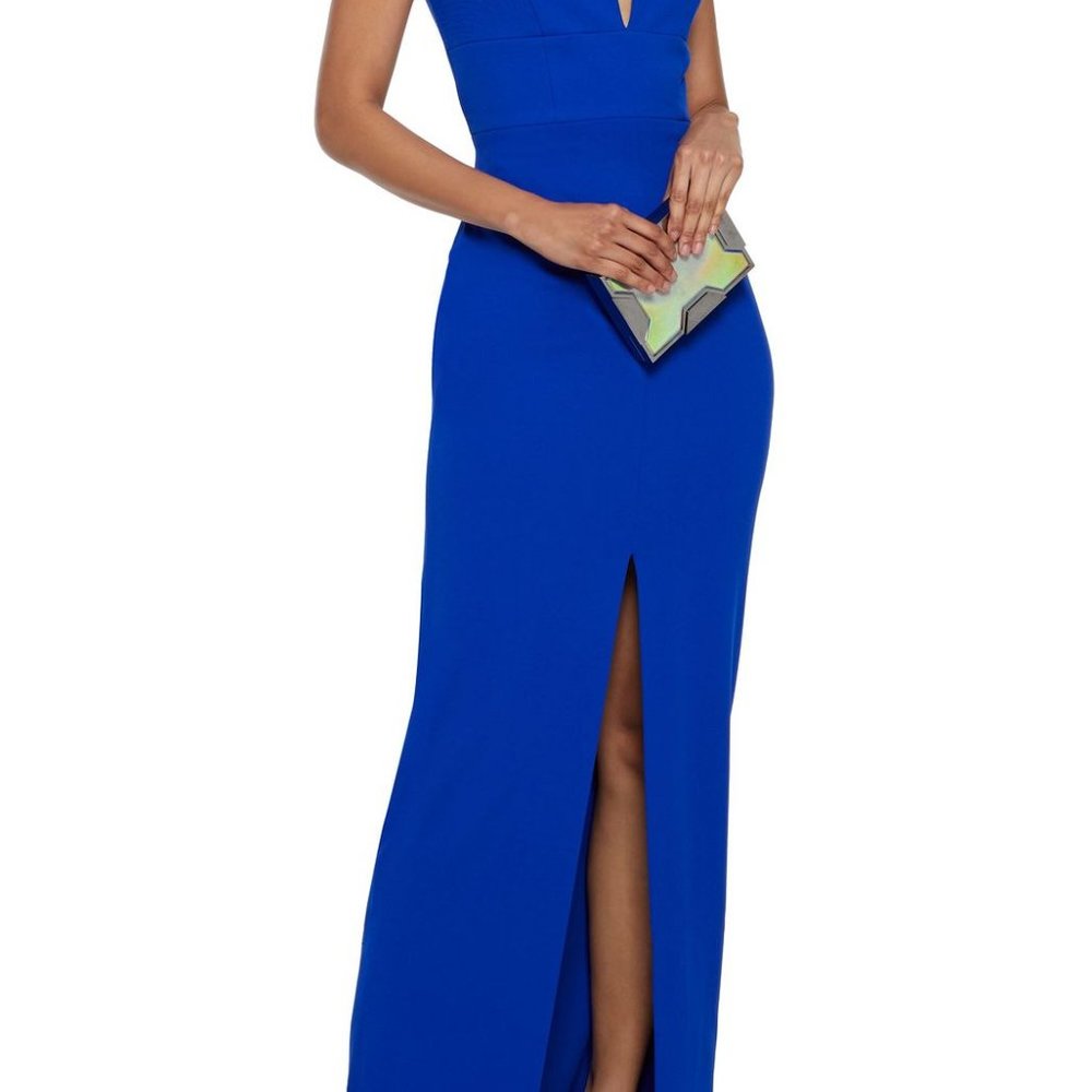 Solace London Linza Slit Royal Cobalt Blue Maxi Dress Size 10